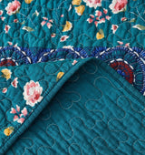 DaDa Bedding Bohemian Patchwork Bed of Wild Flowers Floral Gardenia Green Bedspread Set (JHW-886) from DaDalogy Bedding Collection