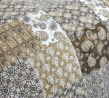 DaDa Bedding Bohemian Olive Brown Moroccan Paisley Floral Filigree Patchwork Cotton Bedspread Set (JHW-885) from DaDalogy Bedding Collection