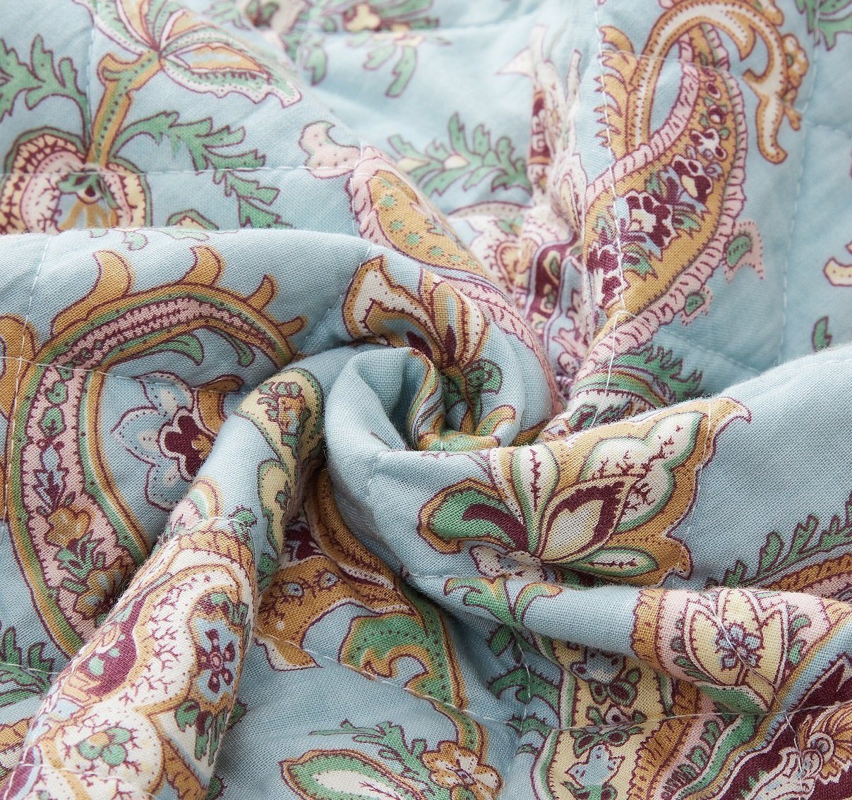 DaDa Bedding Bohemian Burgundy Red Velvet Trim Floral Paisley Patchwork Cotton Bedspread Set (JHW-868) from DaDalogy Bedding Collection