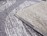 DaDa Bedding Rustic Grey Mosaic Distressed Medallion Reversible Quilted Bedspread Set (SD16299) from DaDalogy Bedding Collection