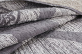 DaDa Bedding Rustic Grey Mosaic Distressed Medallion Reversible Quilted Bedspread Set (SD16299) from DaDalogy Bedding Collection