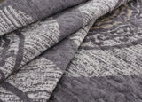 DaDa Bedding Rustic Grey Mosaic Distressed Medallion Reversible Quilted Bedspread Set (SD16299) from DaDalogy Bedding Collection