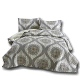 DaDa Bedding Rustic Grey Mosaic Distressed Medallion Reversible Quilted Bedspread Set (SD16299) from DaDalogy Bedding Collection