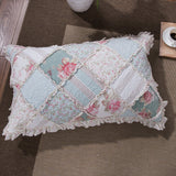 DaDa Bedding Hint of Mint Floral Pastel Cotton Patchwork Ruffle Bedspread Set (JHW-3036) from DaDalogy Bedding Collection