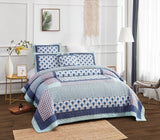 DaDa Bedding Mediterranean Blue Mint Green Patchwork Quilted Bedspread Set (JHW-884) from DaDalogy Bedding Collection