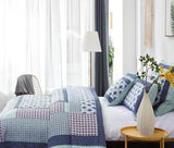 DaDa Bedding Mediterranean Blue Mint Green Patchwork Quilted Bedspread Set (JHW-884) from DaDalogy Bedding Collection