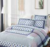 DaDa Bedding Mediterranean Blue Mint Green Patchwork Quilted Bedspread Set (JHW-884) from DaDalogy Bedding Collection