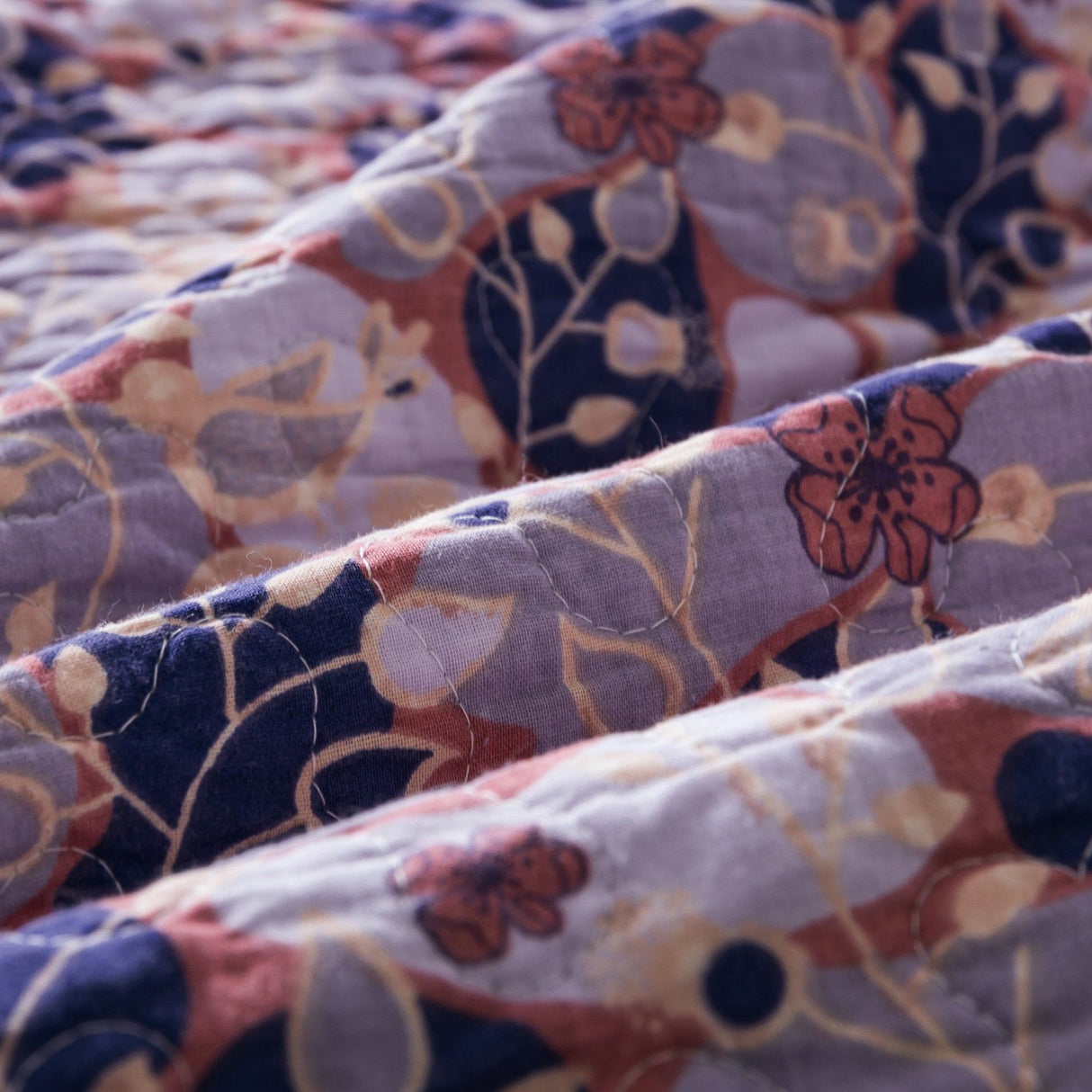 DaDa Bedding Peachy Pink Floral Blossoms Plum Purple Patchwork Quilted Bedspread Set - Designed in USA (JHW877) from DaDalogy Bedding Collection