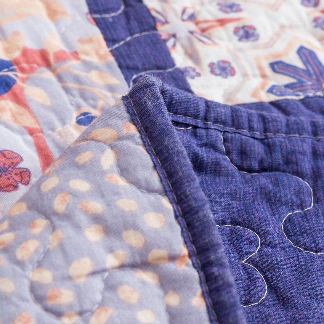 DaDa Bedding Peachy Pink Floral Blossoms Plum Purple Patchwork Quilted Bedspread Set - Designed in USA (JHW877) from DaDalogy Bedding Collection
