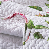 DaDa Bedding Romantic Roses Lovely Spring Pink Floral Quilted Scalloped Bedspread Set (JHW879) from DaDalogy Bedding Collection
