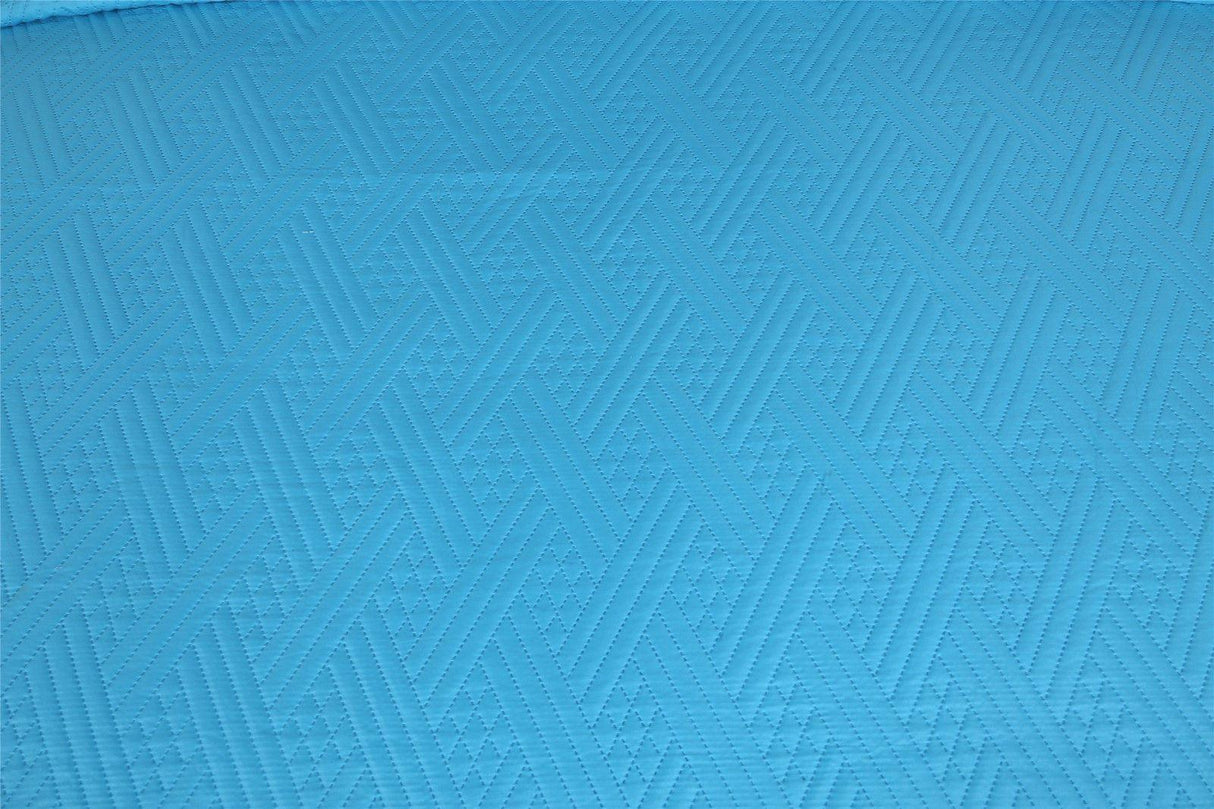 DaDa Bedding Gentle Wave Turquoise Teal Blue Lagoon Lightweight Quilted Bedspread Set (LH3000) from DaDalogy Bedding Collection