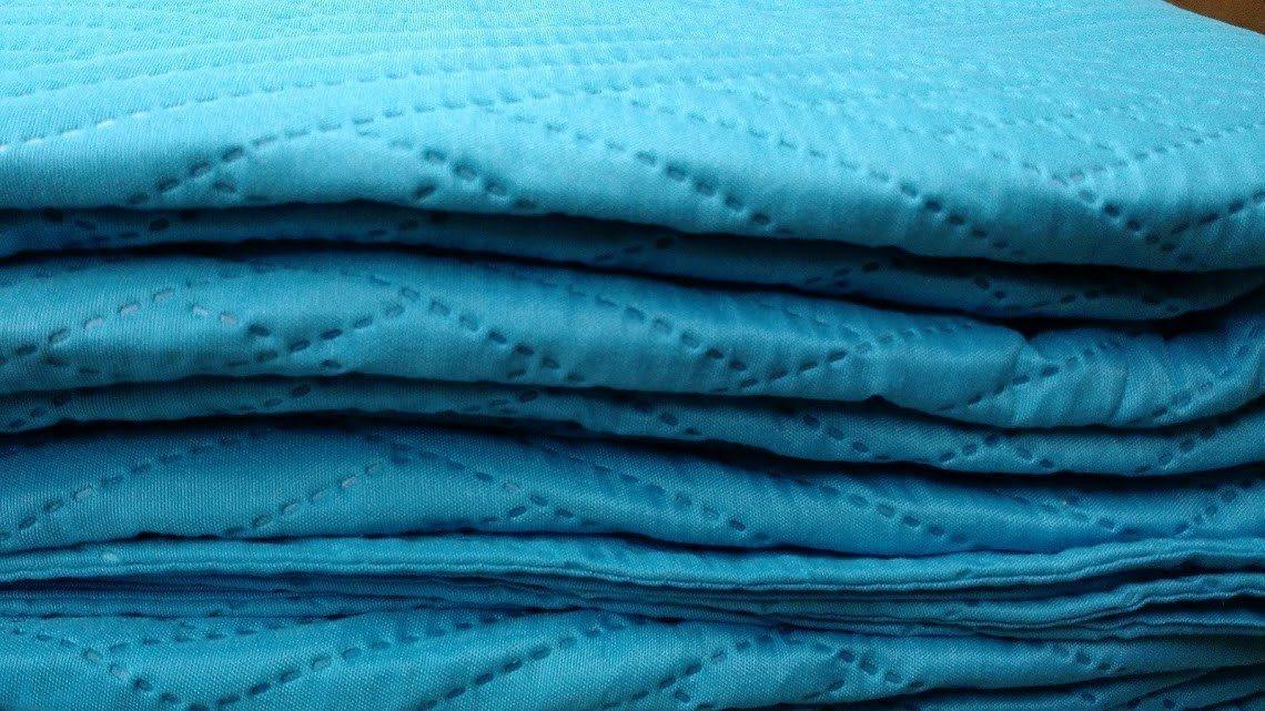 DaDa Bedding Gentle Wave Turquoise Teal Blue Lagoon Lightweight Quilted Bedspread Set (LH3000) from DaDalogy Bedding Collection