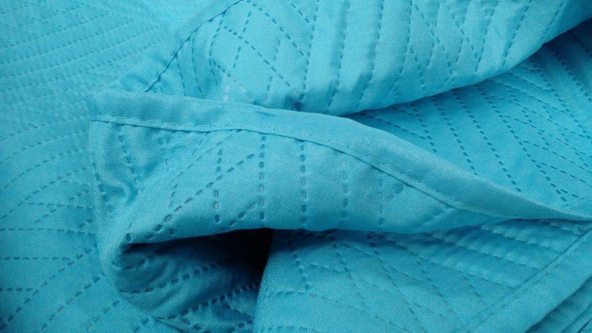 DaDa Bedding Gentle Wave Turquoise Teal Blue Lagoon Lightweight Quilted Bedspread Set (LH3000) from DaDalogy Bedding Collection