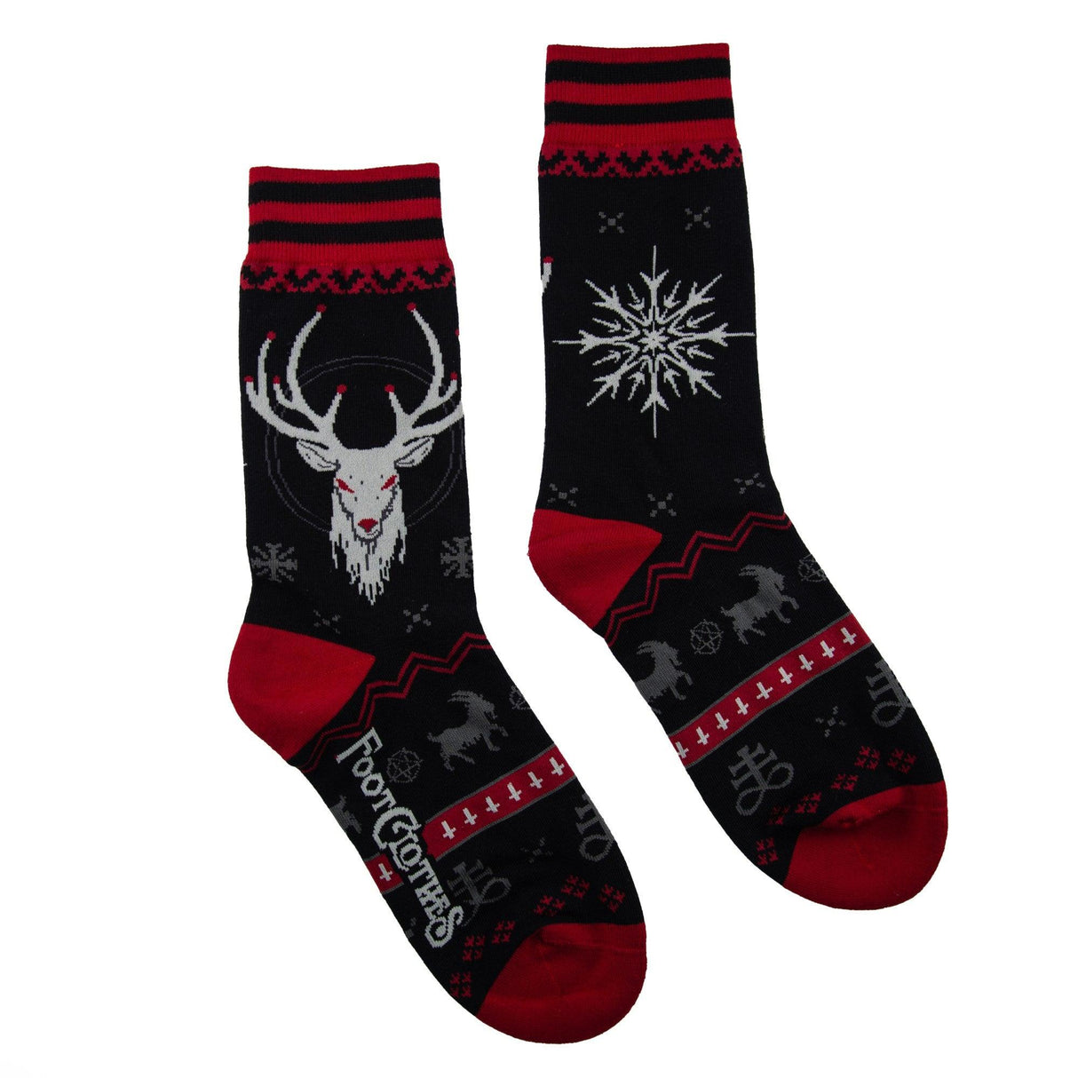 Beelzebuck Ugly Xmas Sweater Crew Socks from FootClothes