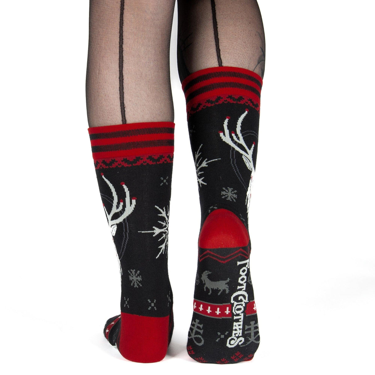 Beelzebuck Ugly Xmas Sweater Crew Socks from FootClothes