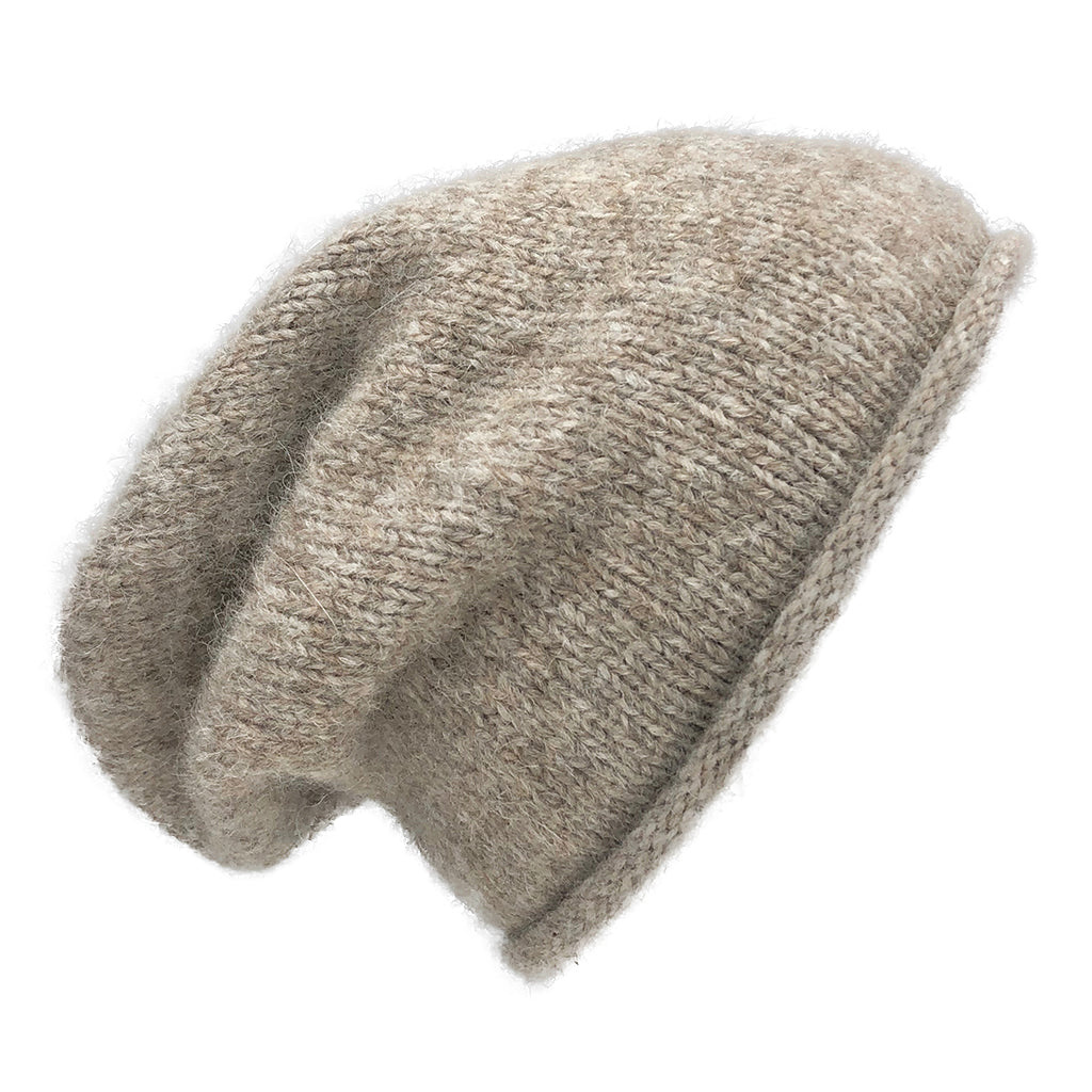 Beige Essential Knit Alpaca Beanie from SLATE + SALT