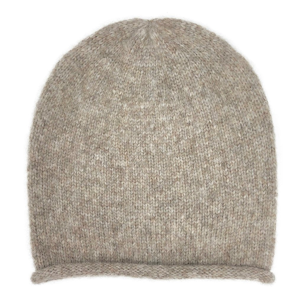 Beige Essential Knit Alpaca Beanie from SLATE + SALT