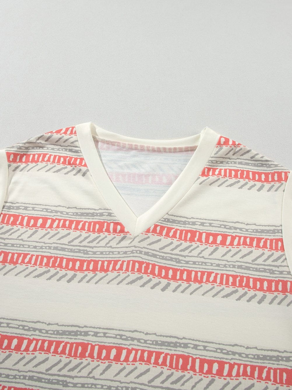 Beige Bohemian Striped Print Vacation Tank and Shorts Set from MsDressly
