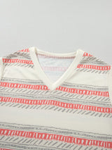 Beige Bohemian Striped Print Vacation Tank and Shorts Set from MsDressly