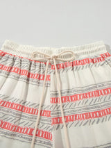 Beige Bohemian Striped Print Vacation Tank and Shorts Set from MsDressly