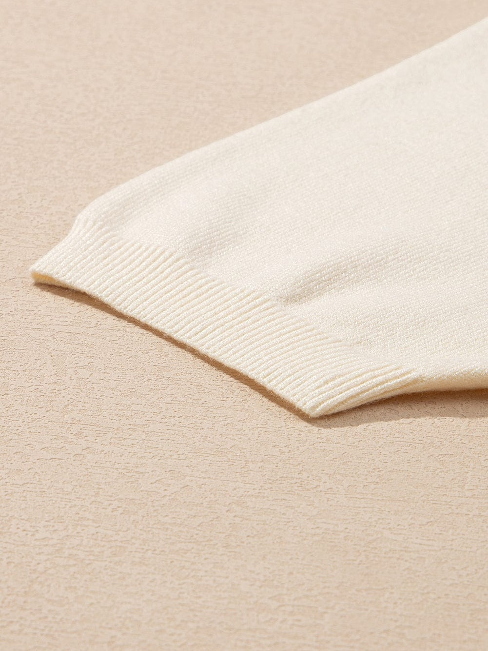 Beige Floral Embroidered Short Sleeve Knit Top from MsDressly