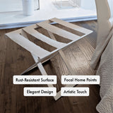Bienville-Foldable Metal Luggage Rack with Genuie Leather from VITAHOME DESIGN LLC