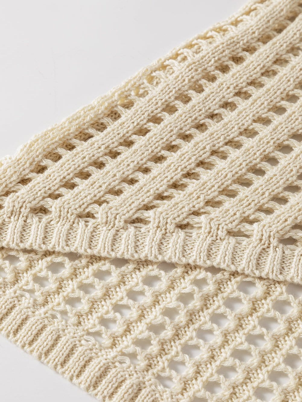 Beige Pointelle Bottom Detail Knitted Sleeveless Sweater Tank Top From MsDressly