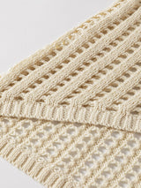 Beige Pointelle Bottom Detail Knitted Sleeveless Sweater Tank Top From MsDressly