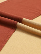 Beige Striped Bishop Sleeve Top with Colorblock Detail from MsDressly