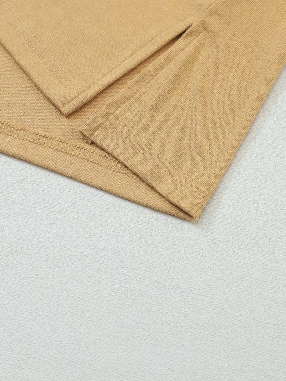 Beige Striped Bishop Sleeve Top with Colorblock Detail from MsDressly