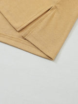 Beige Striped Bishop Sleeve Top with Colorblock Detail from MsDressly