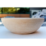 Beige Travertine Natural Stone Above Vanity Vessel Sink Honed and Filled (D)16" (H)6" From Villohome