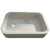 Beige Travertine Rectangular Wall-mount Bathroom Sink Hidden Drain (W)16" (L)24" (H)5" From Villohome