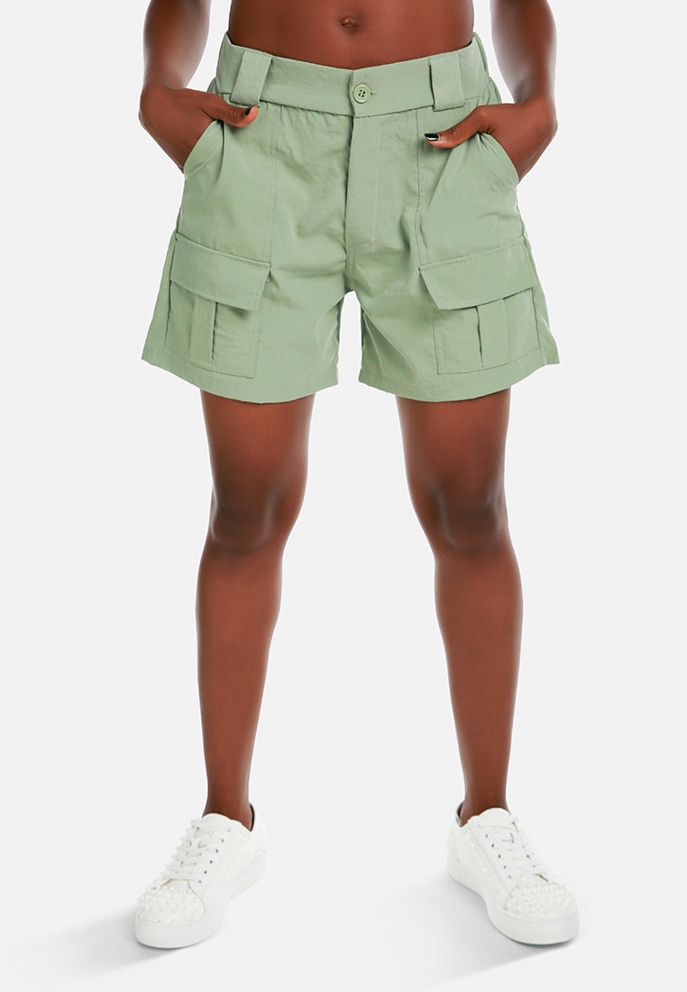 Belt Loop Solid Cargo Shorts from London Rag International