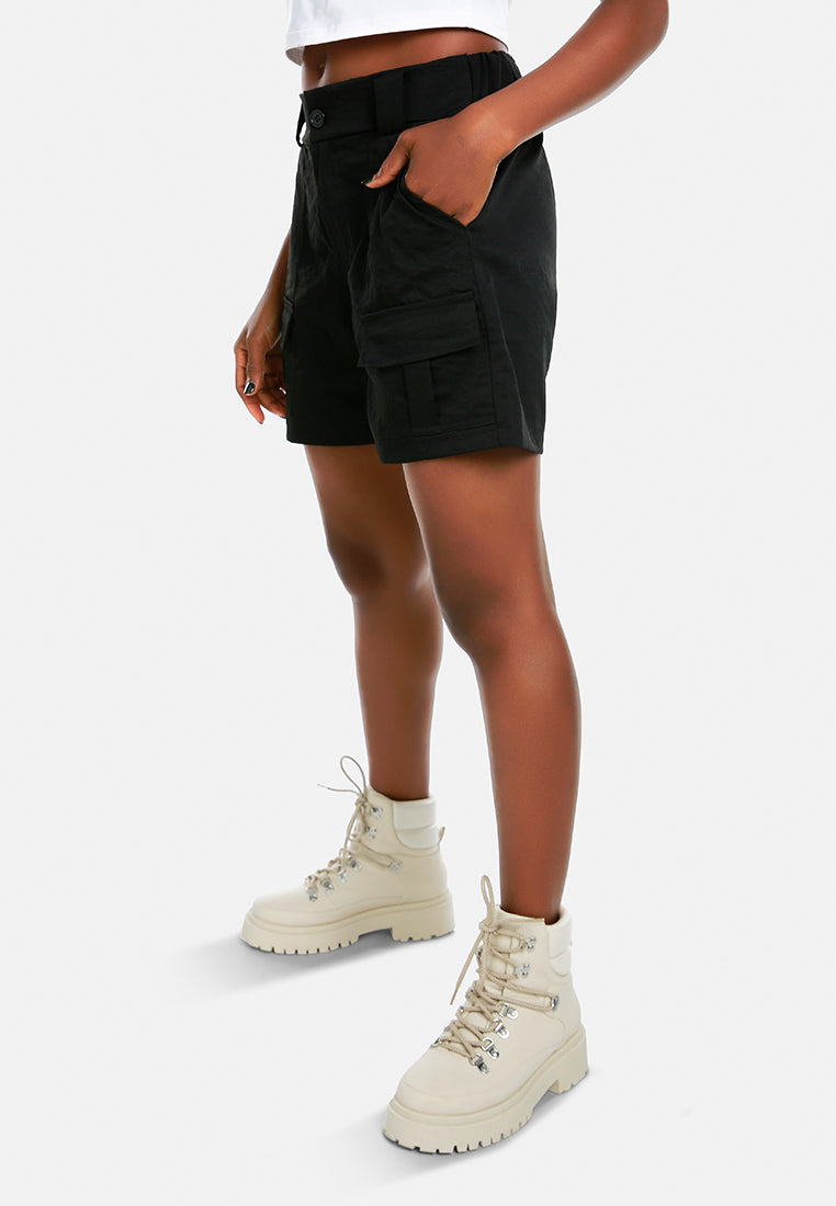Belt Loop Solid Cargo Shorts from London Rag International