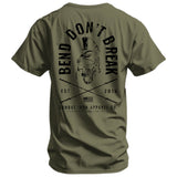 Bend Don't Break Barbell Skull Men's T-Shirt From Combat Iron Apparel