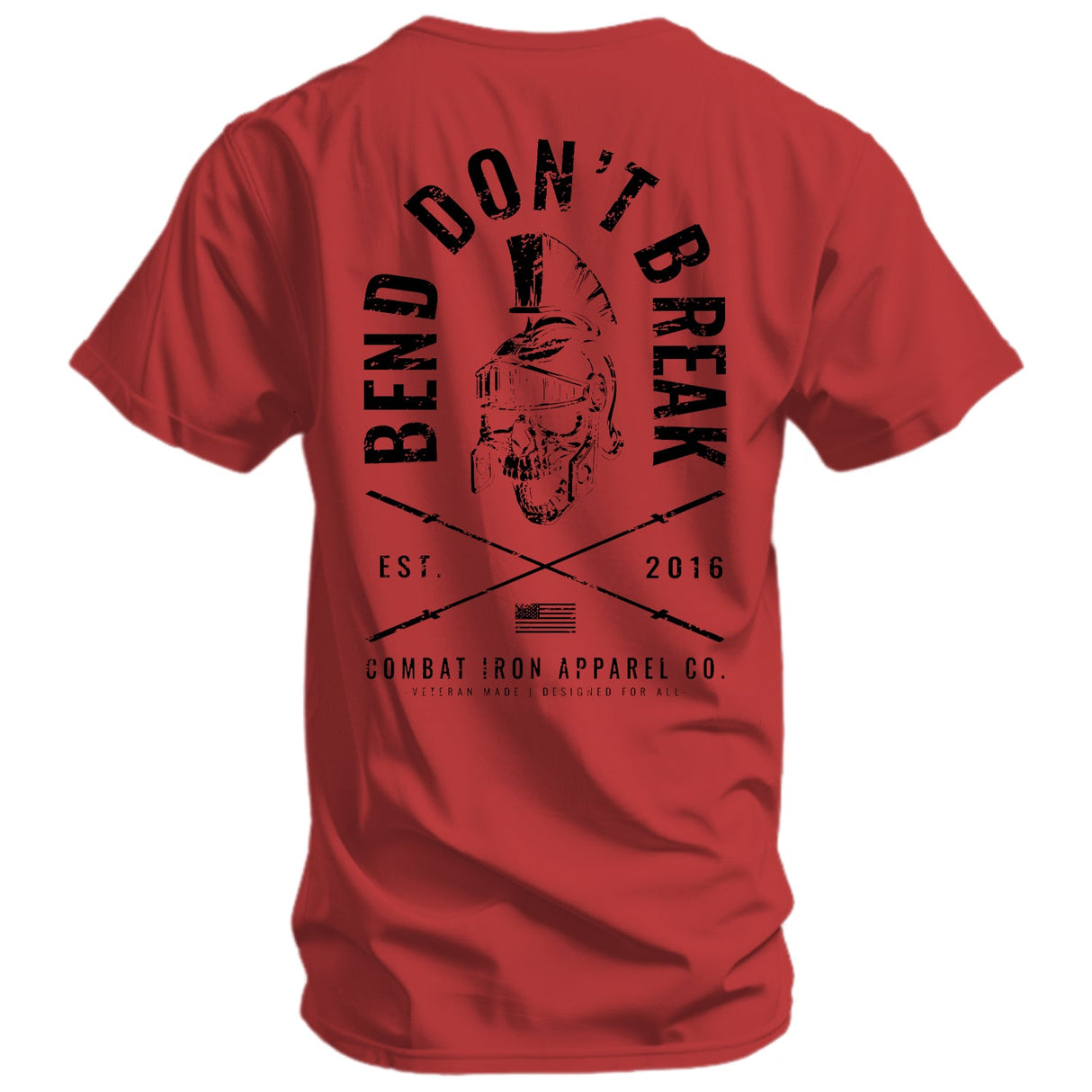 Bend Don't Break Barbell Skull Men's T-Shirt From Combat Iron Apparel