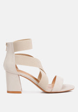Benicia Elastic Strappy Block Heel Sandals from London Rag International
