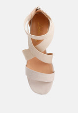 Benicia Elastic Strappy Block Heel Sandals from London Rag International