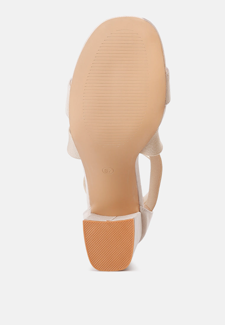 Benicia Elastic Strappy Block Heel Sandals from London Rag International