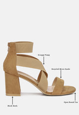 Benicia Elastic Strappy Block Heel Sandals from London Rag International