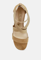 Benicia Elastic Strappy Block Heel Sandals from London Rag International
