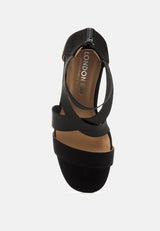 Benicia Elastic Strappy Block Heel Sandals from London Rag International