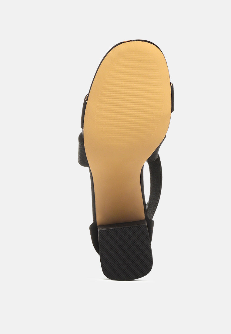 Benicia Elastic Strappy Block Heel Sandals from London Rag International