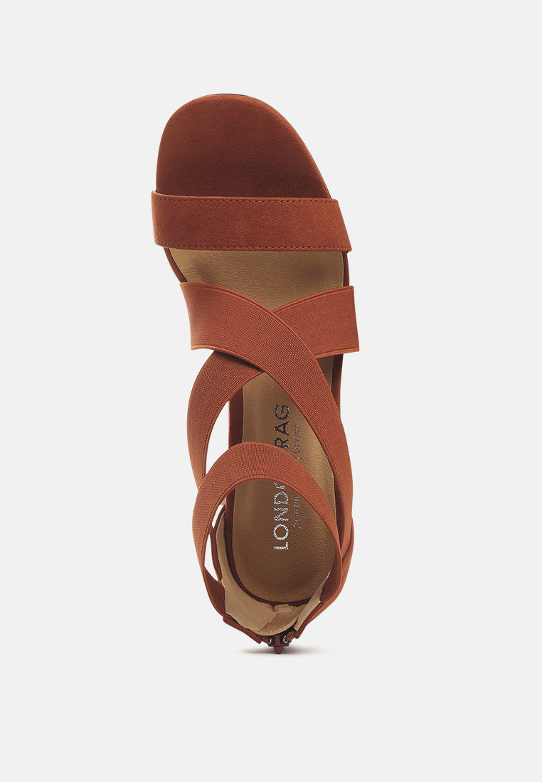Benicia Elastic Strappy Block Heel Sandals from London Rag International