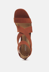 Benicia Elastic Strappy Block Heel Sandals from London Rag International