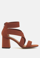 Benicia Elastic Strappy Block Heel Sandals from London Rag International