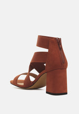 Benicia Elastic Strappy Block Heel Sandals from London Rag International