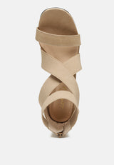 Benicia Elastic Strappy Block Heel Sandals from London Rag International