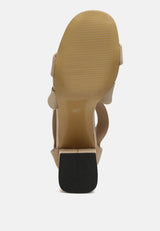 Benicia Elastic Strappy Block Heel Sandals from London Rag International